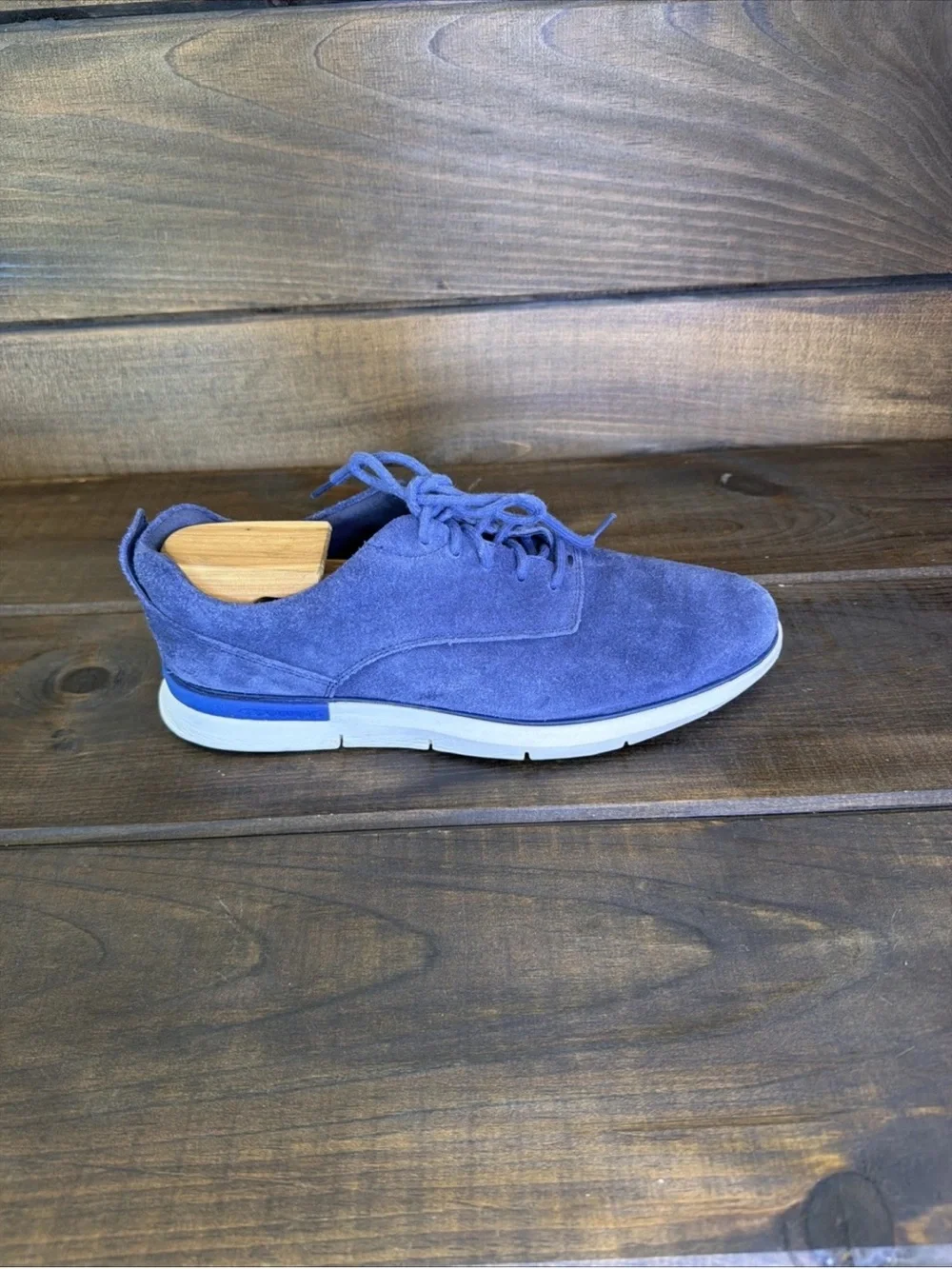 Cole Haan Grand Horizon II Blue Suede Casual Oxford Shoes Men Size 10 M